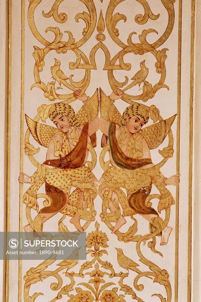 Detail of the gilded Durbar Hall, Sirohi Palace, Sirohi, Southern Rajasthan state, India, Asia