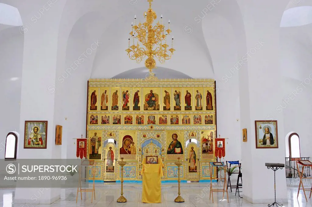 Altar area of the newly_built Russian Orthodox Cathedral in Havana´s historic centre Habana Vieja Old Havana, Cuba, West Indies, Central America
