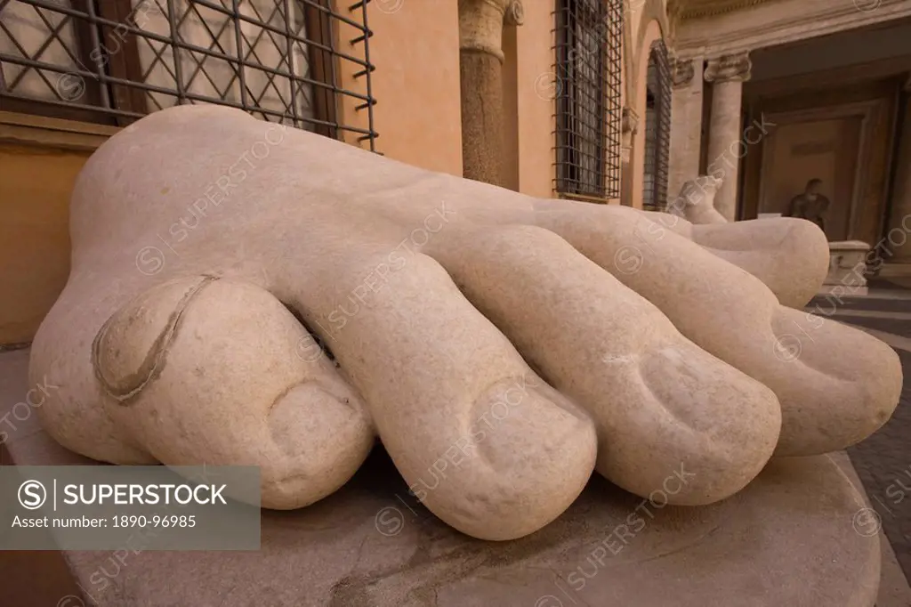 Stone foot, Museum Capitolini, Rome, Lazio, Italy, Europe