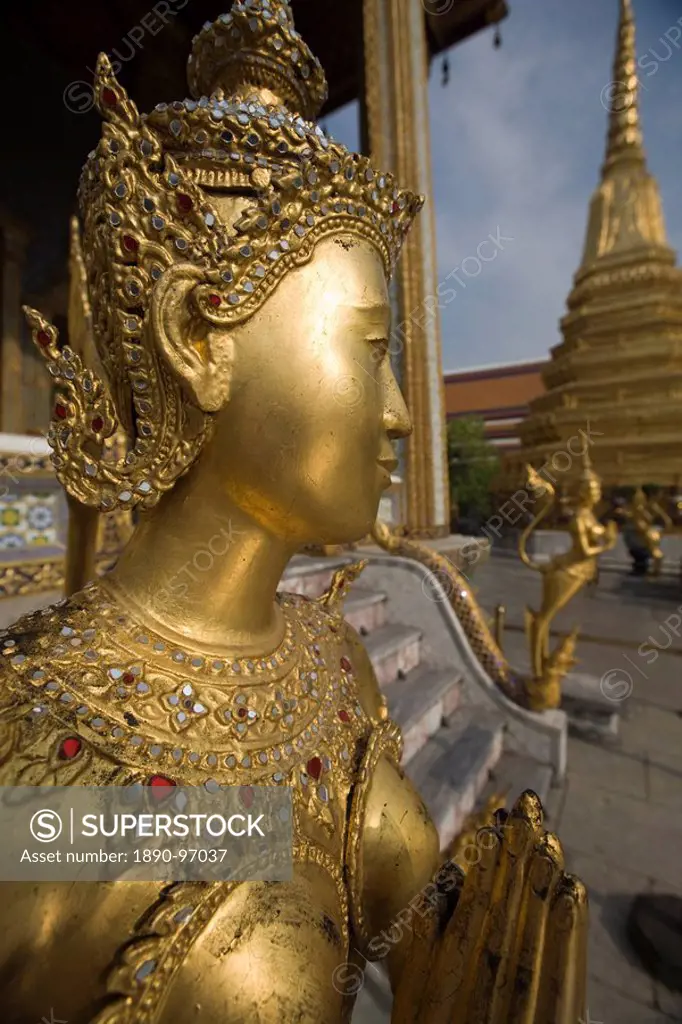 Gold Statue, Wat Phra Kaew, Grand Palace, Bangkok, Thailand, Southeast Asia, Asia