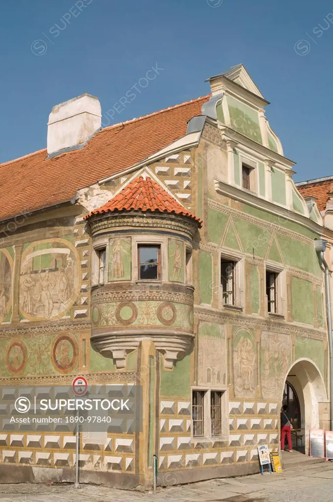 Renaissance building at Zachariase z Hradce Square, Telc, Jihlava Region, Czech Republic, Europe