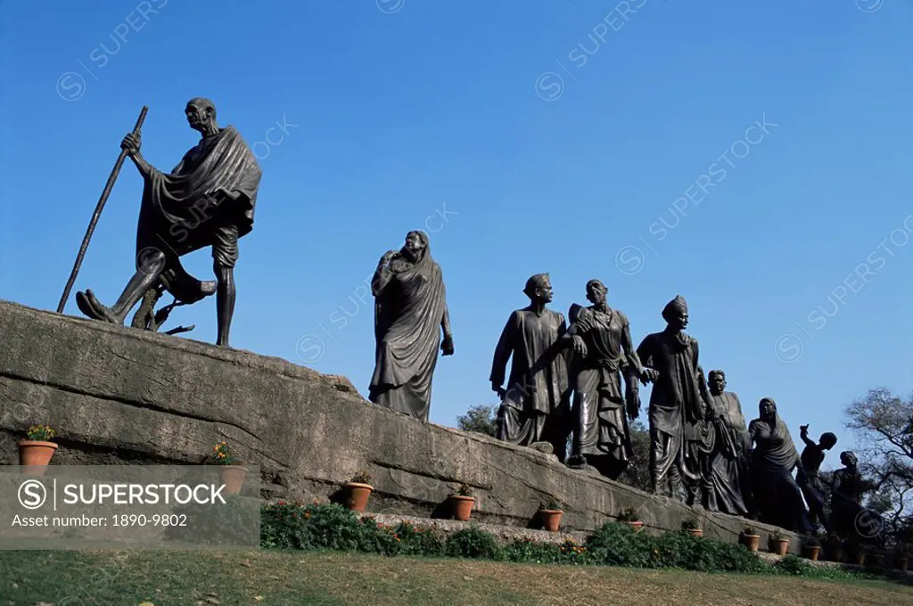 Mahatma Gandhi, The Eleven Statues, Delhi, India, Asia
