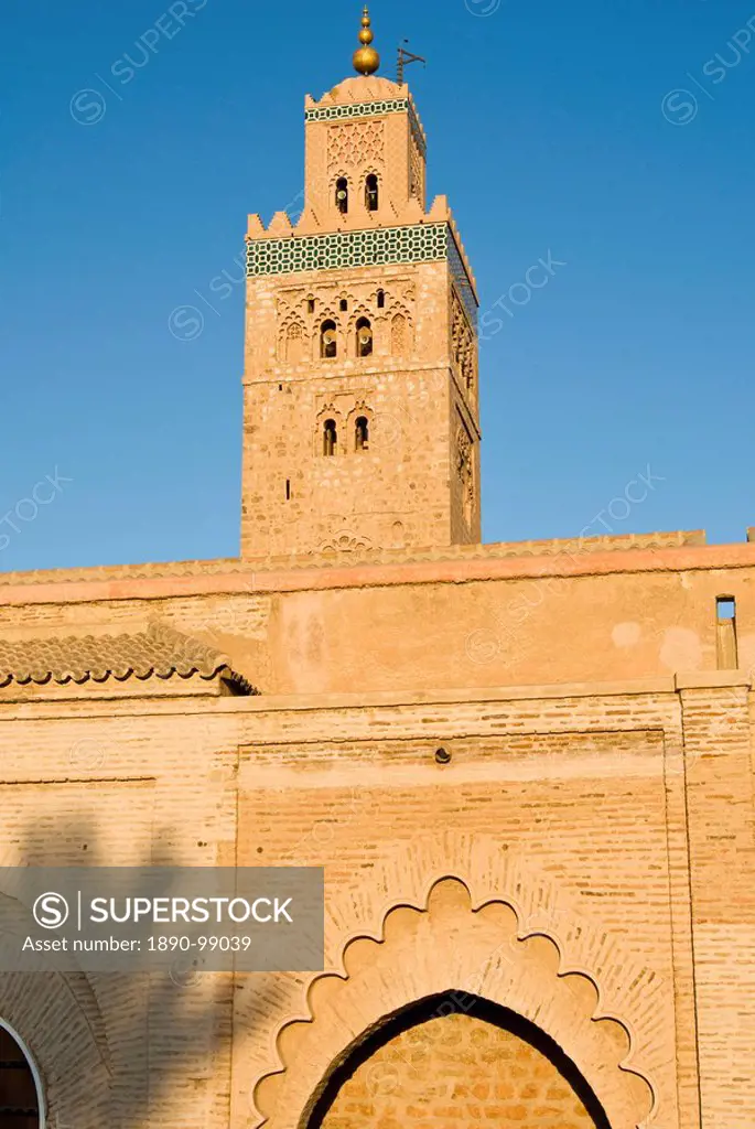 Minaret of the Koutoubia Mosque, UNESCO World Heritage Site, Marrakesh Marrakech, Morocco, North Africa, Africa