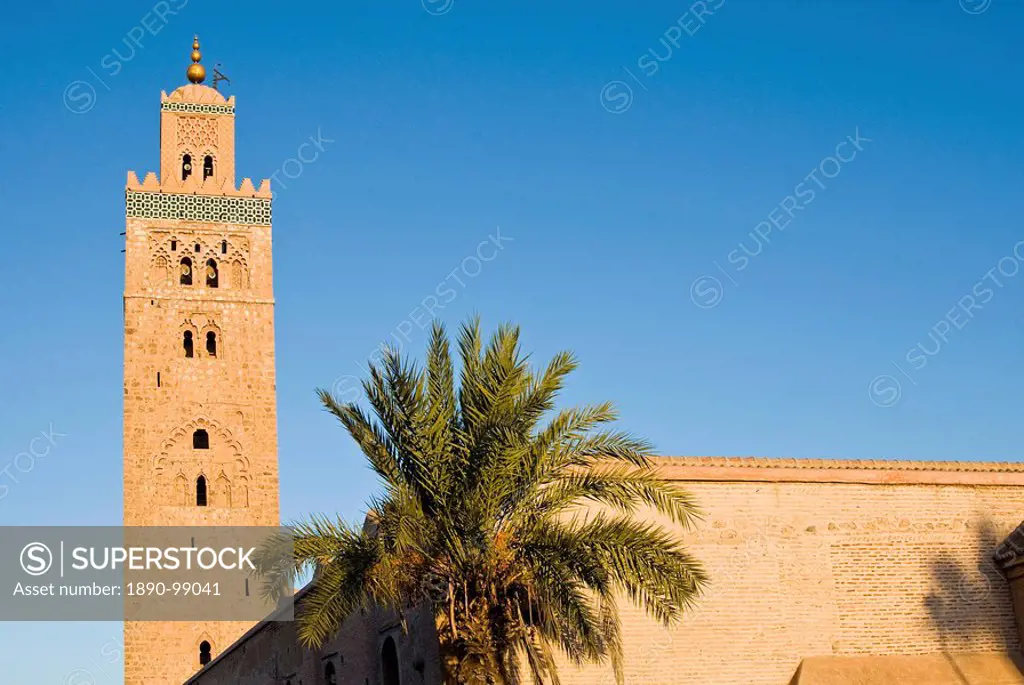 Minaret of the Koutoubia Mosque, UNESCO World Heritage Site, Marrakesh Marrakech, Morocco, North Africa, Africa