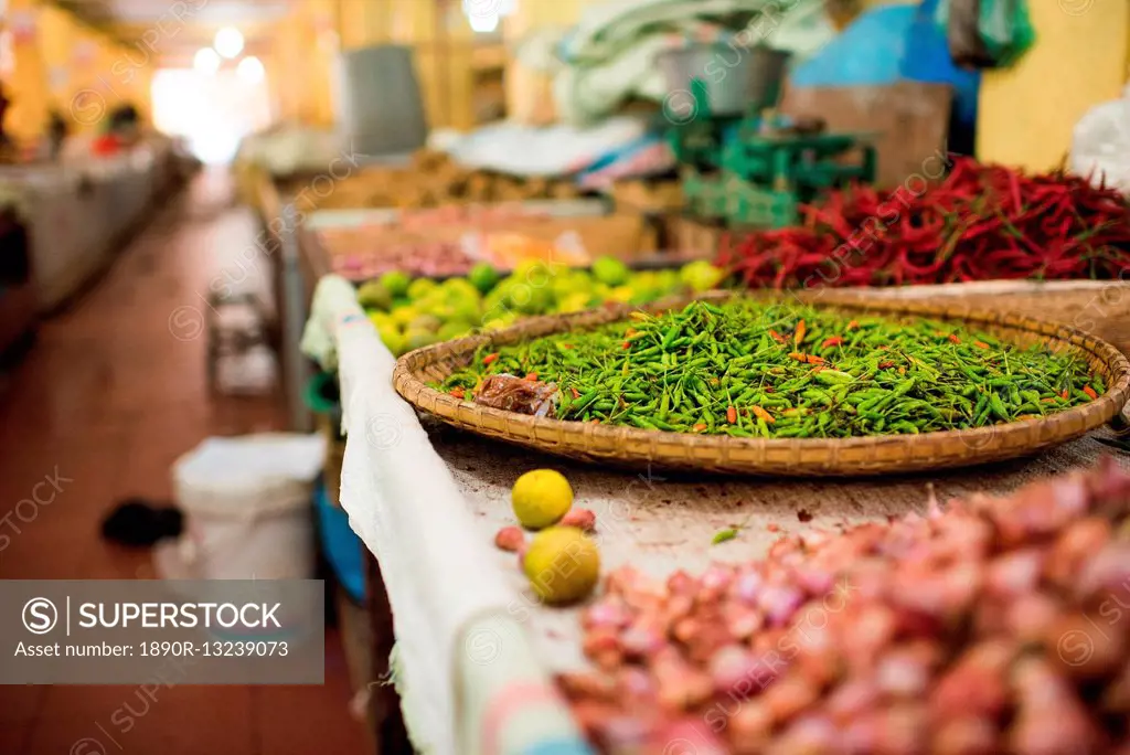 Chillies in market in Pulua Weh, Sumatra, Indonesia, Southeast Asia