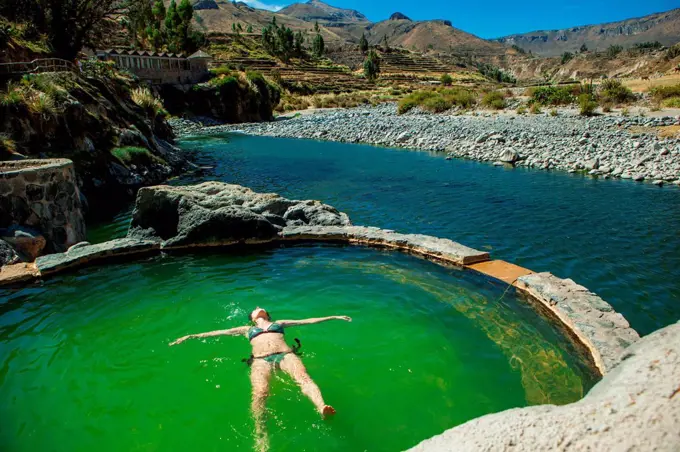 Laura Grier at Colca Lodge Spa and Hotsprings, Colca Canyon, Peru, South America