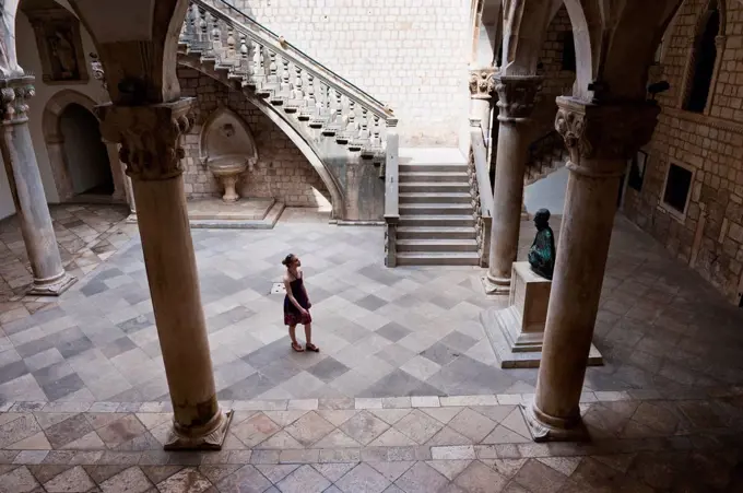 Tourists visiting the Rectors Palace, Dubrovnik, Croatia, Europe