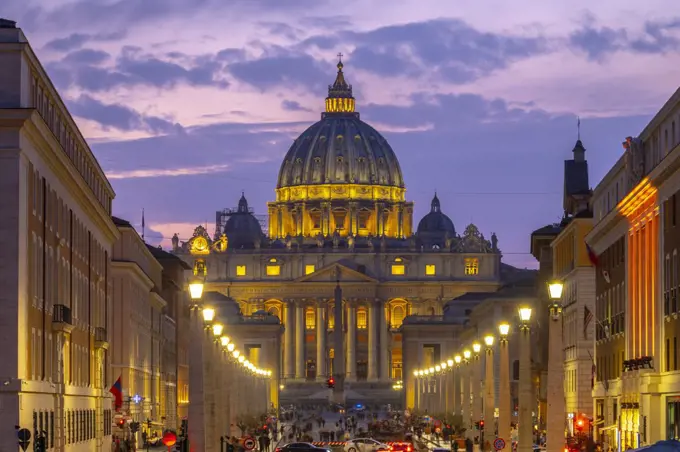 St. Peter's Basilica, UNESCO World Heritage Site, The Vatican, Rome, Lazio, Italy, Europe
