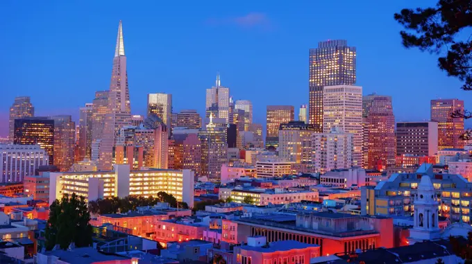 Financial district skyline, San Francisco, California, United States of America, North America