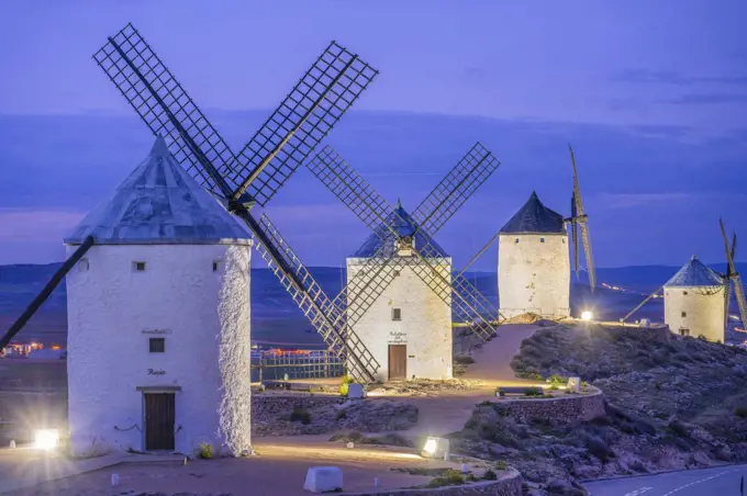 Windmills, Consuegra, Toledo, Castilla-La Mancha, Spain, Europe