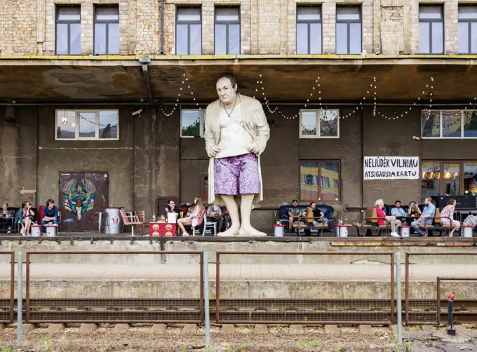 Tony Soprano Statue at the Train Station, Vilnius, Lithuania, Europe