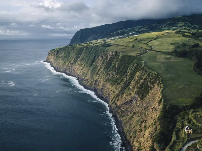 Cliffs and costline of Sao Miguel island, Azores, Portugal, Atlantic, Europe