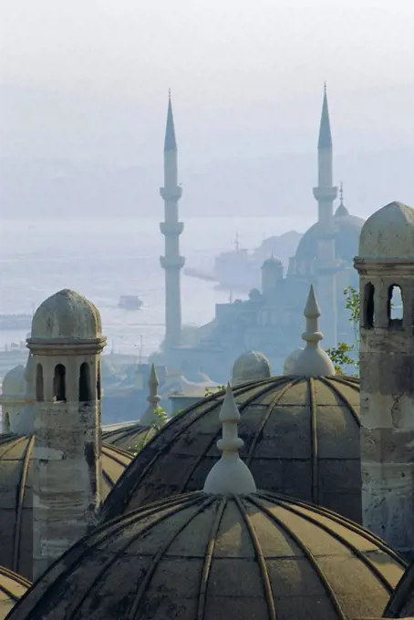 Suleymaniye complex overlooking the Bosphorus, Istanbul, Turkey, Europe