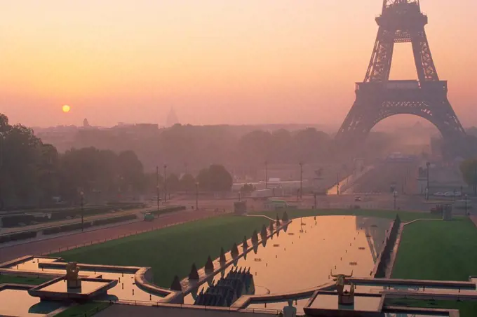 The Eiffel Tower at dawn, Paris, France, Europe