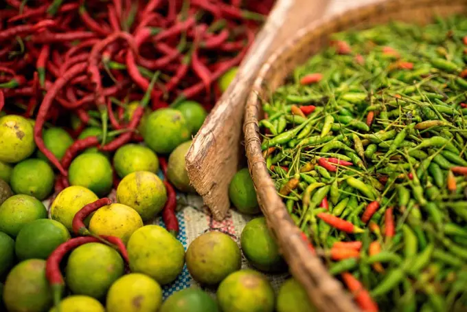Chillies in market in Pulua Weh, Sumatra, Indonesia, Southeast Asia