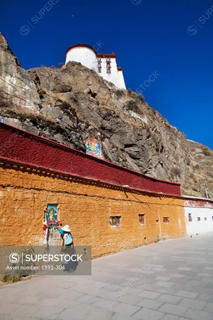 Low angle view of a palace, Potala Palace, Lhasa, Tibet,