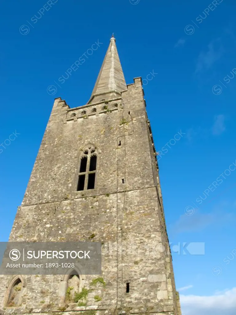 Ireland, County Meath, Kells, Bell tower of Saint Columba's Church in Abbey of Kells