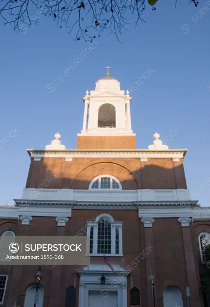 Low angle view of a church, St. Stephen's Church, Hanover Street, North End, Boston, Massachusetts, USA