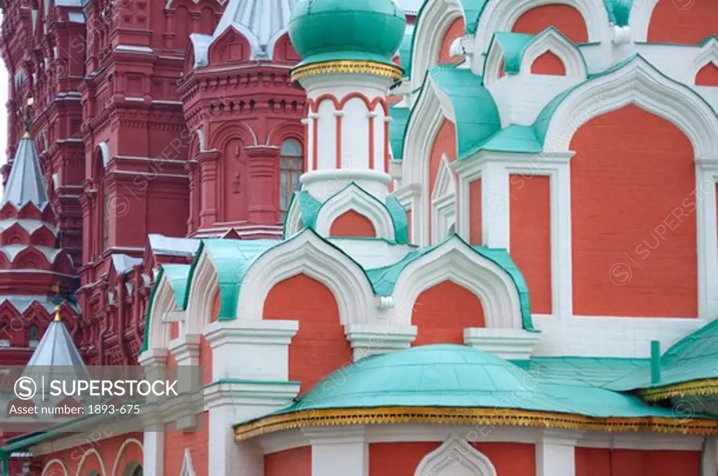 Russia, Moscow, Detail of Kazan Cathedral in Red Square