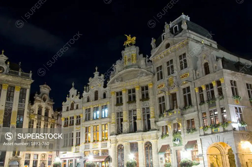 Belgium, Brussels, Architectural detail in Grand Place