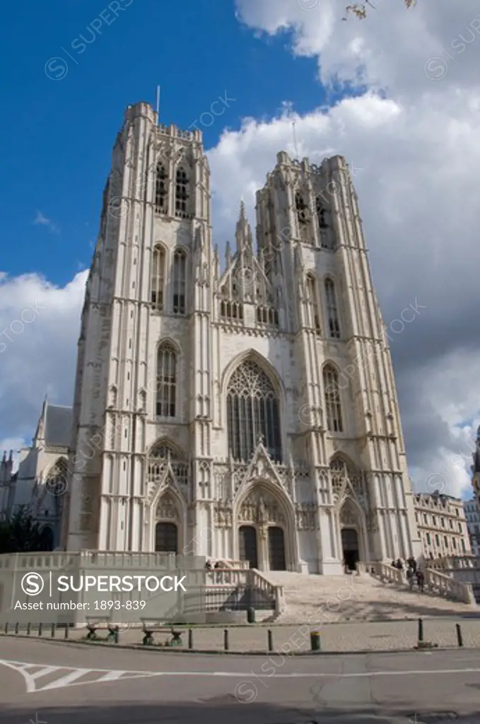 Low angle view of a church, St. Michael and Gudula Cathedral, Brussels, Belgium