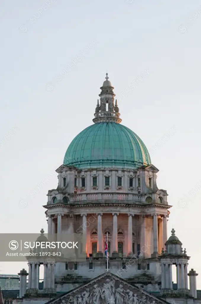 Low angle view of a government building, Belfast City Hall, Donegall Square, Belfast, Northern Ireland