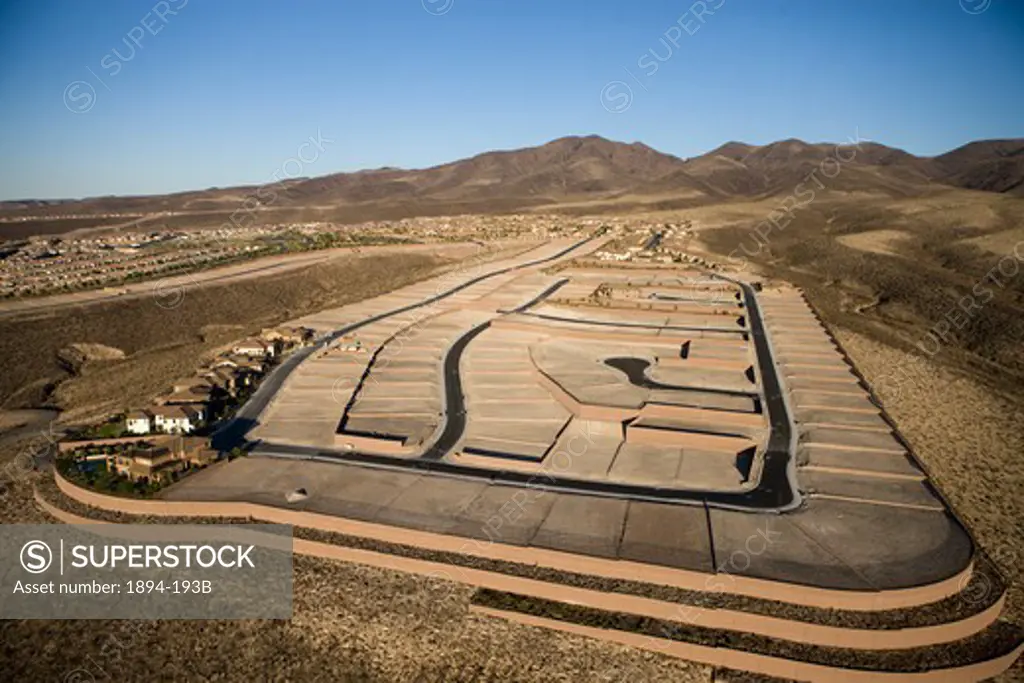 Aerial view of a construction site, Las Vegas, Clark County, Nevada, USA