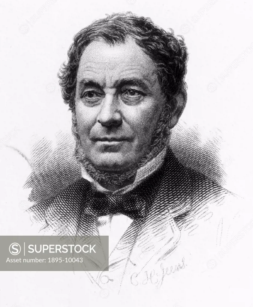 Engraving of Bunsen (1811-1899) who pioneered spectrum analysis with Gustav Robert Kirchhoff (1824-1887). This led to the invention of the Bunsen-Kirc...
