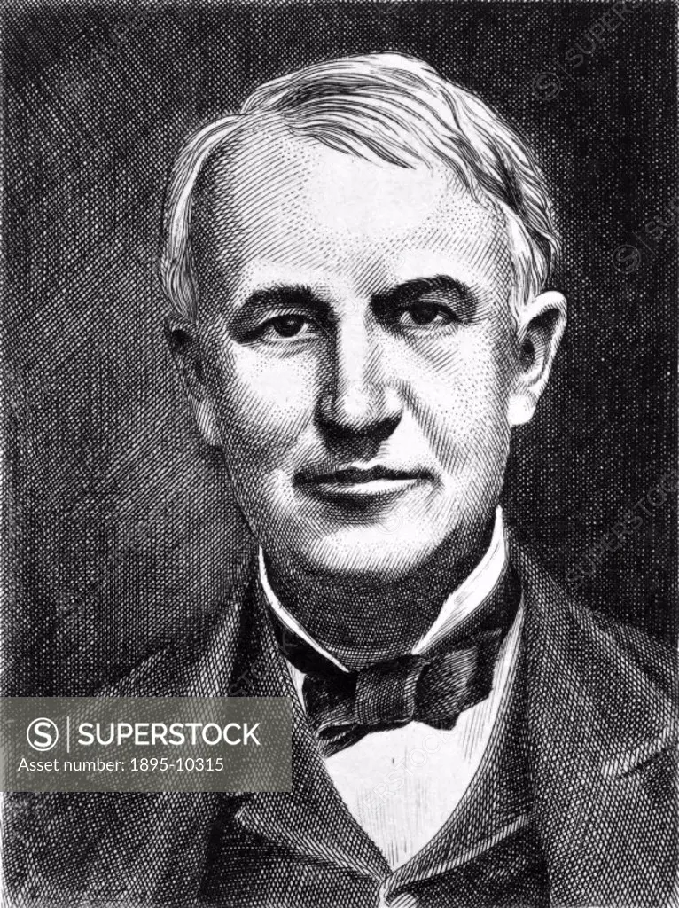 Etching. Thomas Edison (1847-1931) was a prolific American inventor who registered over 1000 patents, many of which were related to the development of...