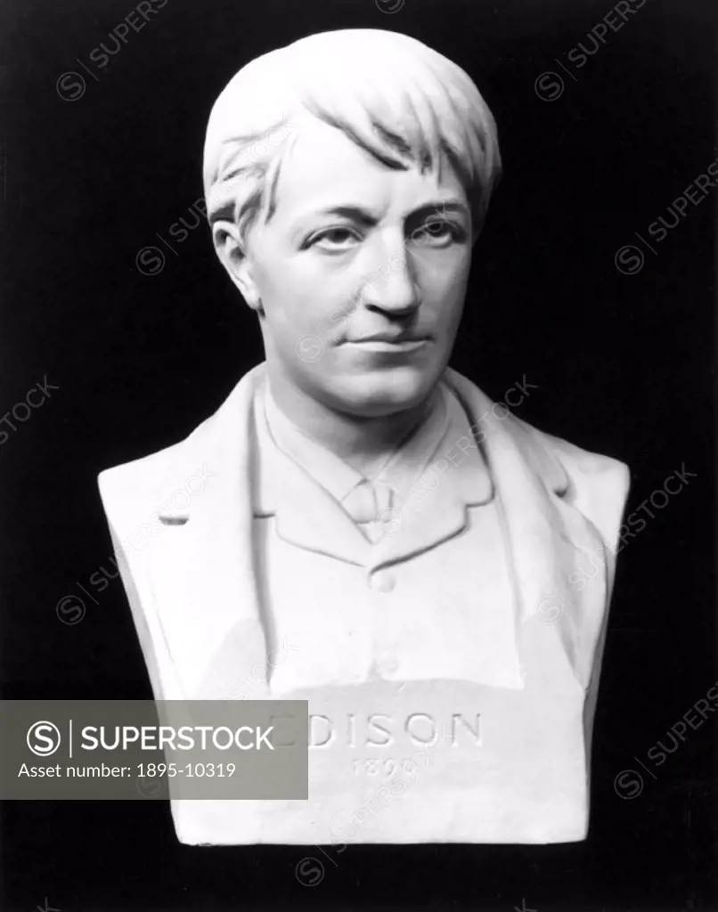 Bust. Thomas Edison (1847-1931) was a prolific American inventor who registered over 1000 patents, many of which were related to the development of el...