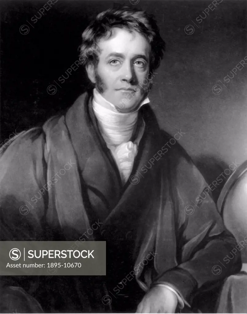 Mezzotint engraving by William Ward after an oil portrait by William Henry Pickersgill, c 1852. The only son of the famous astronomer Sir William Hers...