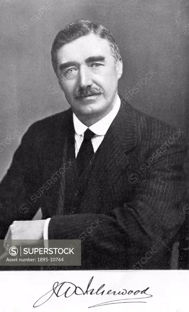 Signed photograph of Sir Joseph W Isherwood (1870-1937).