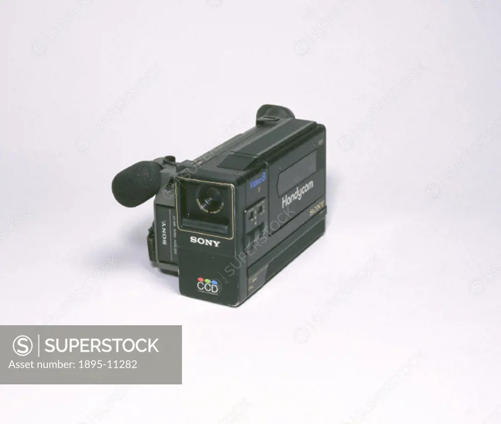 Sony Handycam Video 8, M8 Camcorder, Japanese, 1990s.The Sony Handycam Video 8 was a video camera recorder with a charge coupled device (a light-sensi...