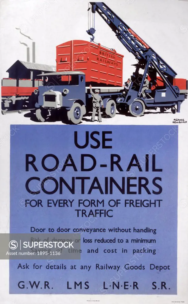 Poster produced for London & North Eastern Railway (LNER), London Midland & Scottish (LMS), Great Western Railway (GWR) and Southern Railway (SR) post...