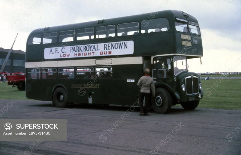 Photograph taken in the 1980s of an AEC Park Royal Renown low height bus, taken during an open day at the Science Museums Wroughton Airfield, Wiltshi...