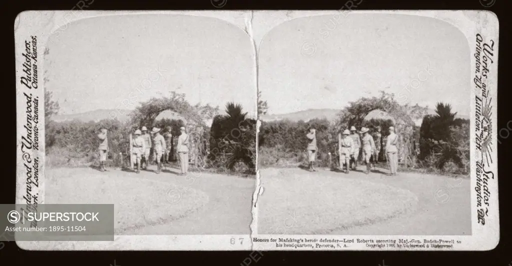 One of a boxed set of stereoscope photographs produced for sale to the public by Underwood and Underwood. The Second Boer War (1899-1902) was the firs...