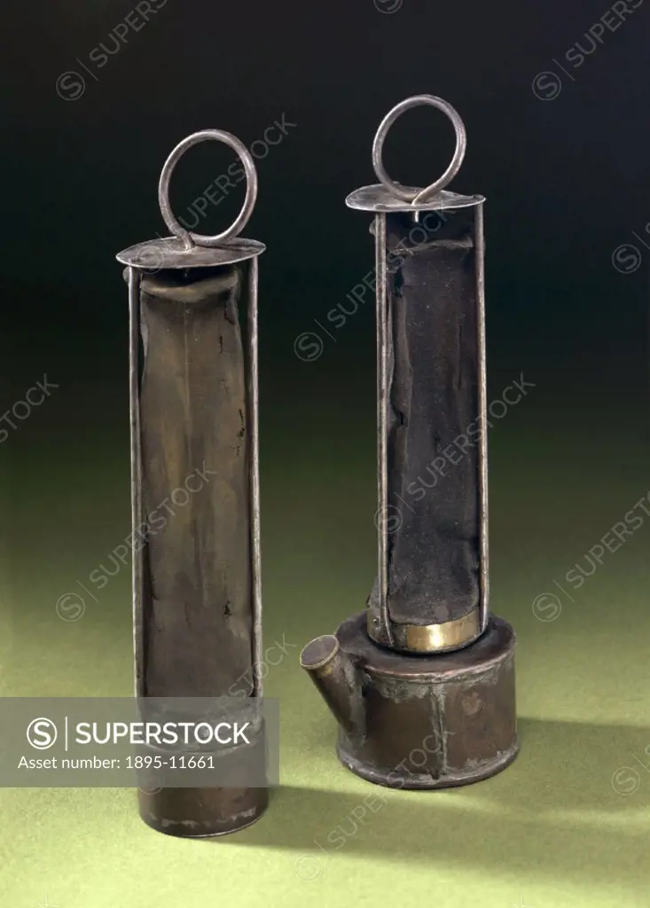 Invented in 1815 by the British chemist Sir Humphry Davy (1778-1829), the Davy lamp was the first miners safety lamp. Each lamp consisted of a cylind...