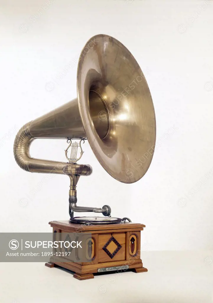 Early phonograph-disc machine.