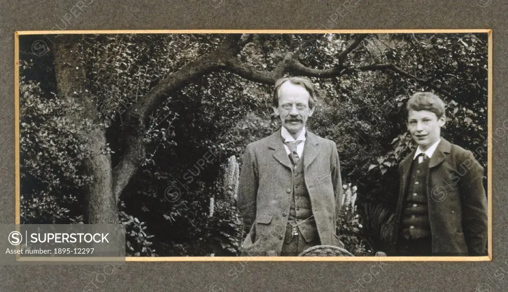 One of a set five family photographs in a frame. English physicist Sir Joseph John Thomson (1856-1940) studied sciences at Trinity College, Cambridge....