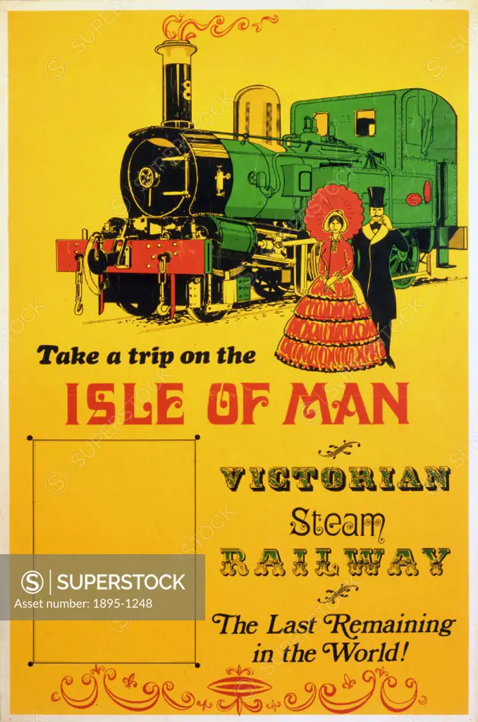Isle of Man Steam Railway Poster: ´The last Remaining in the World!´.