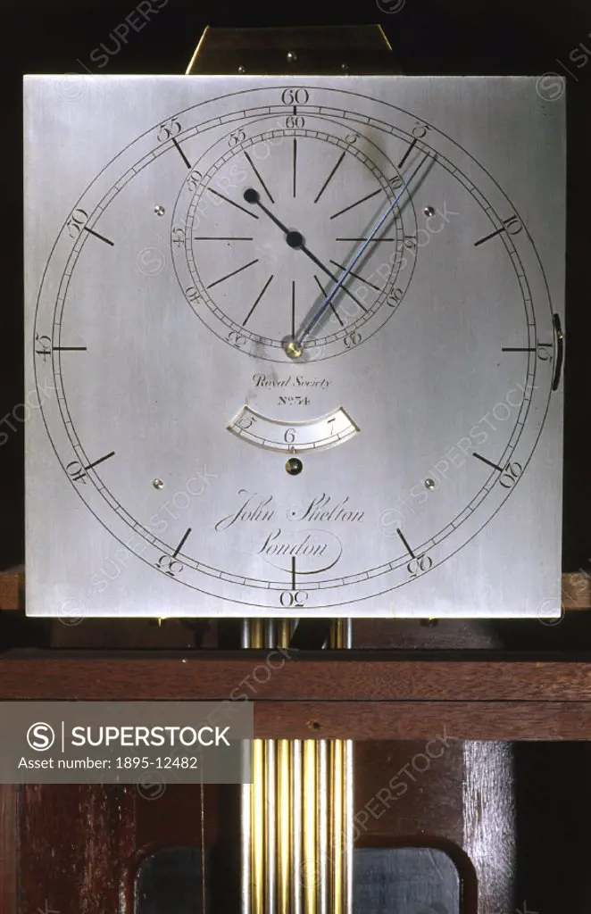 This clock is one of five made for the Royal Society in the 1760s by John Shelton (1712-1777) of Shoe Lane, London. It measures sidereal time (time me...