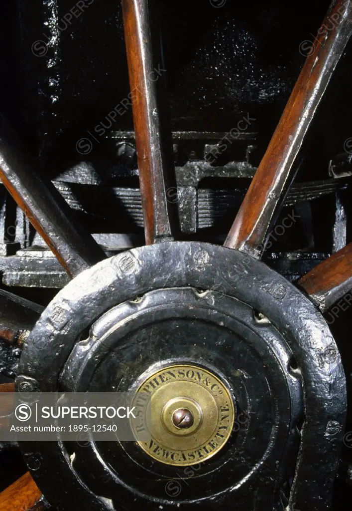 Driving wheel from the remains of the ´Rocket´, 1829. The Rocket, designed by Robert Stephenson (1803-1859) and George Stephenson (1781-1848) became f...