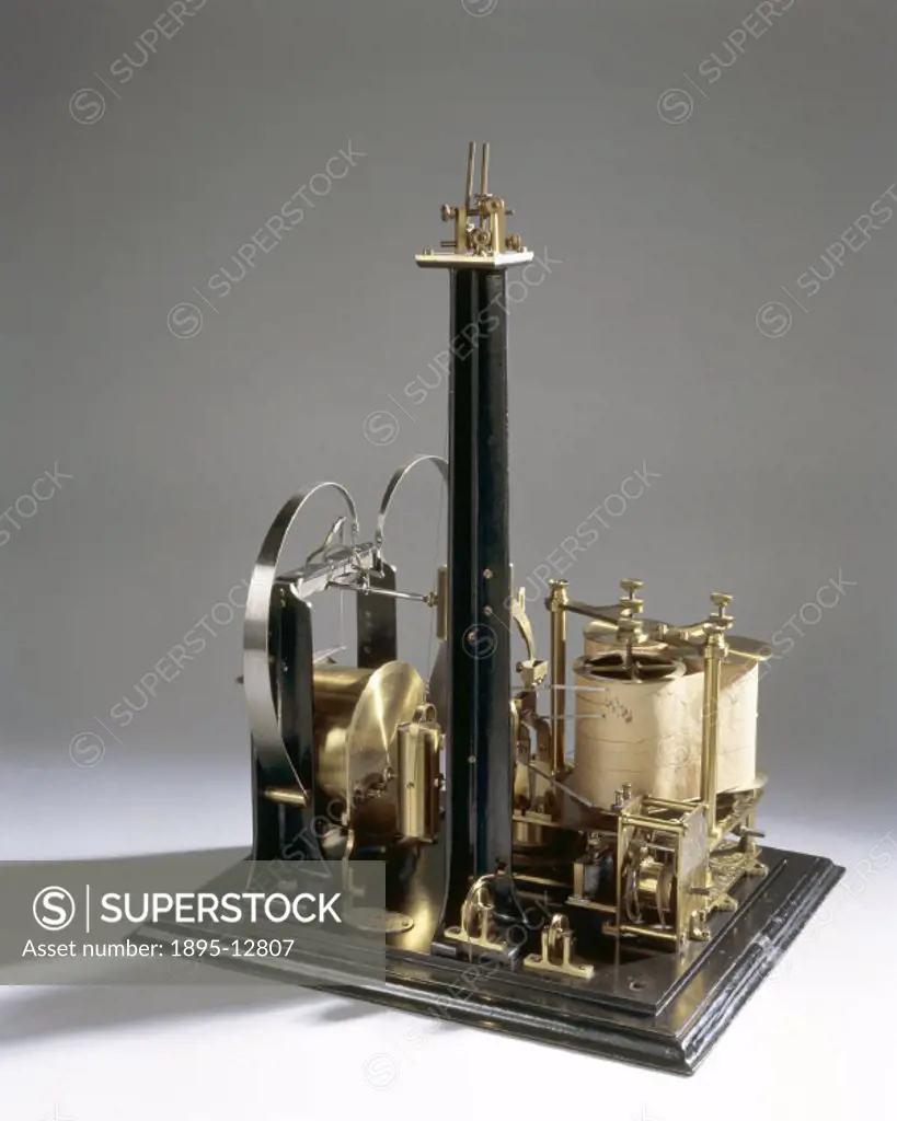 This seismograph was made by James White of Glasgow in 1885. It was designed by Thomas Gray and John Milne (1851-1913), while they were both professor...