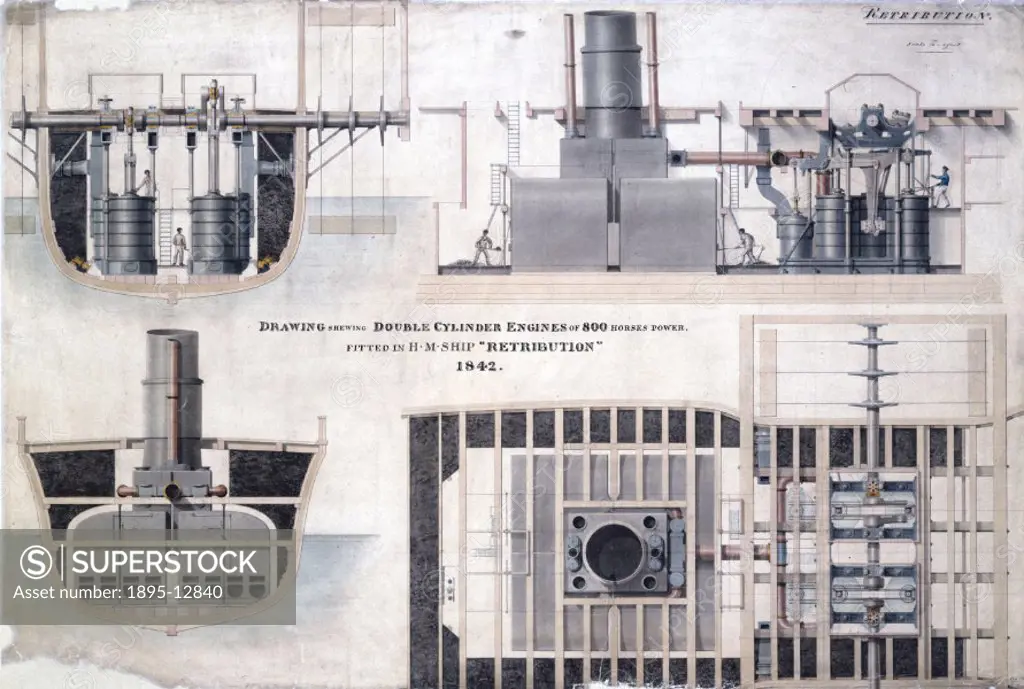 One of 58 engineering drawings in the Maudraw Collection contained in the Science Museum´s archives. The drawings show ships whose engines and boilers...