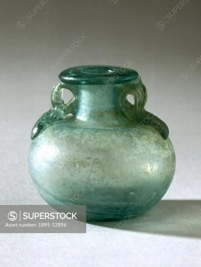 Spherical glass jar, Roman.