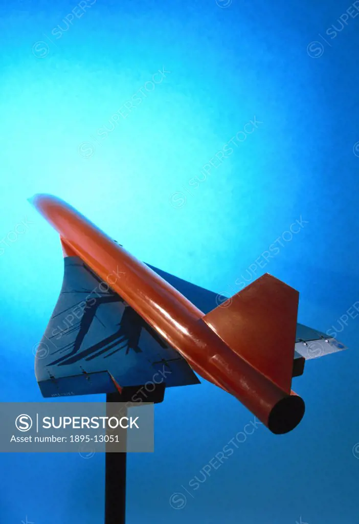This steel alloy model was one of many used to develop the design of the high speed passenger jet Concorde. The models were suspended in a high speed ...