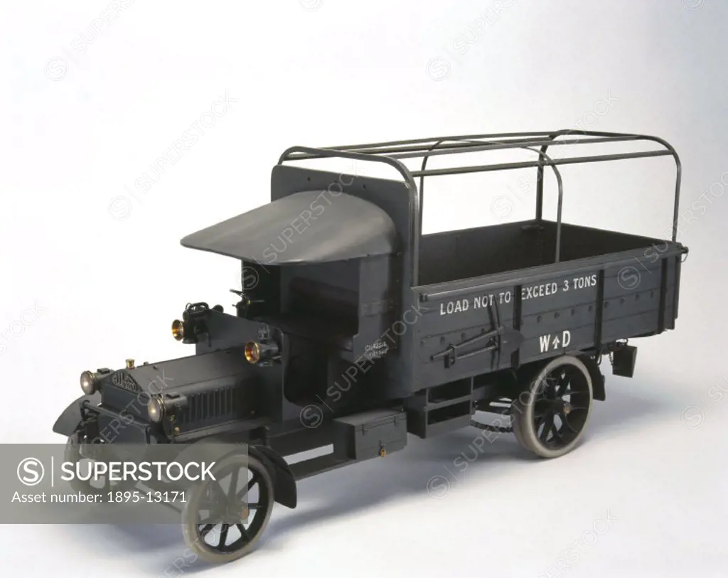 Model (scale 1:6). This is a three-ton Albion motor wagon fitted with a W D type body. About 6000 of these vehicles were made for the British Army bet...