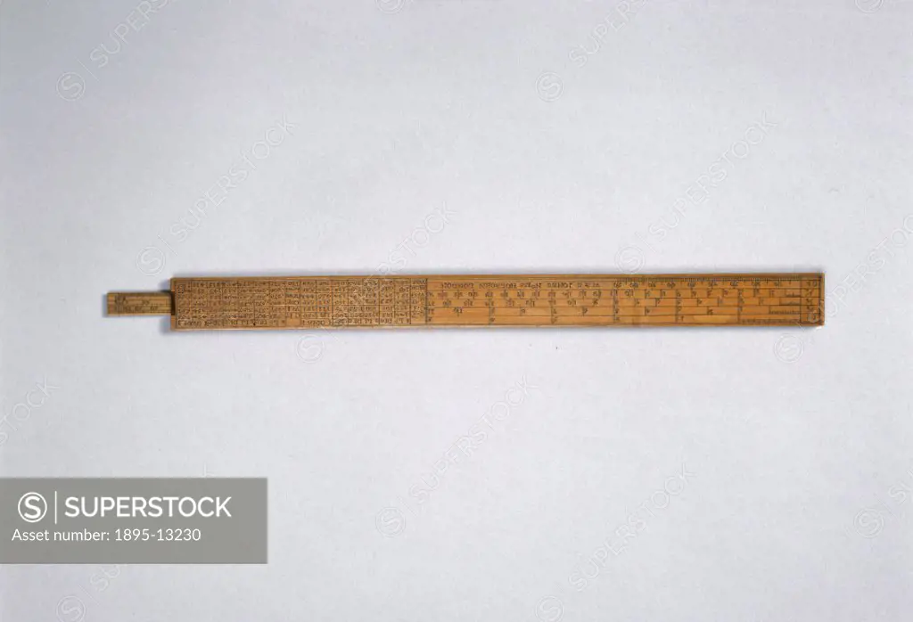 This slide rule was part of the contents of the private workshop of James Watt (1736-1819), the Scottish engineer and instrument maker, at his house i...
