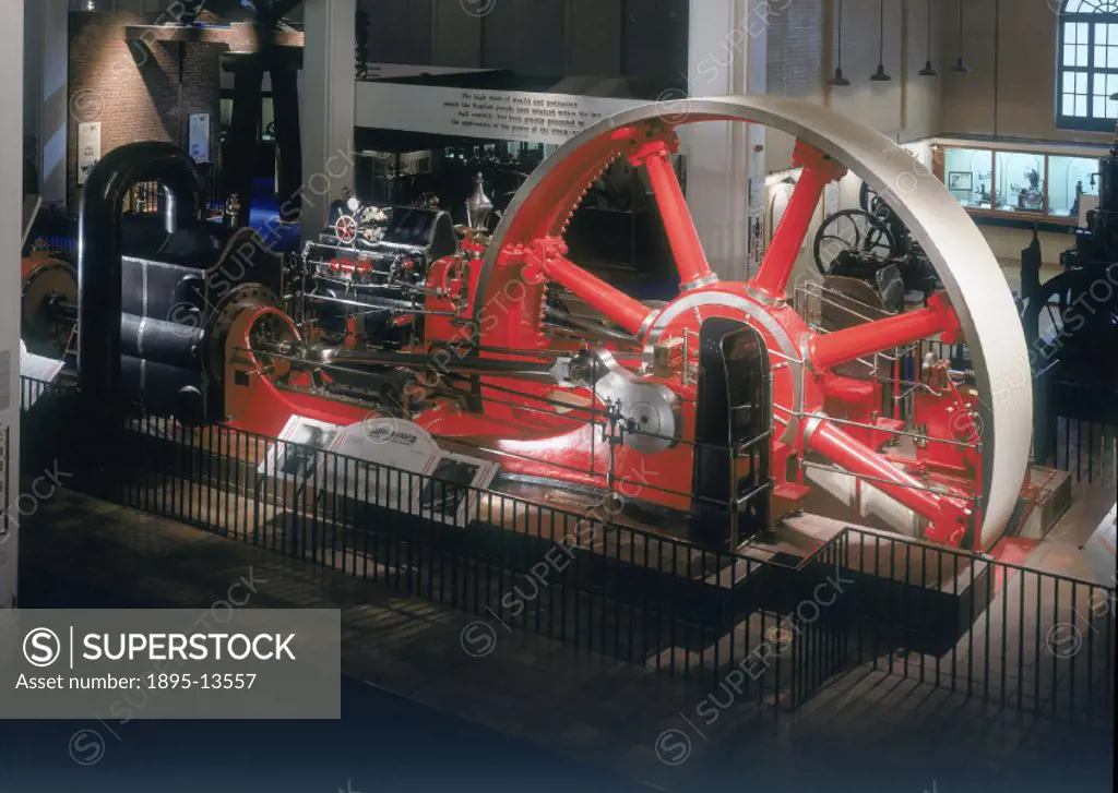 This 700 hp horizontal cross compound mill engine with Corliss valves, drove up to fifteen hundred weaving looms at the Finchley View Mill, Harle Syke...