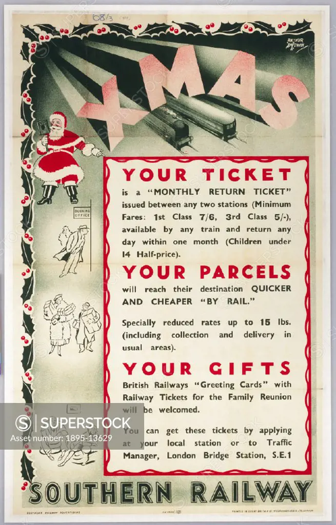 Xmas - Your Ticket, Your Parcel, Your Gifts´, SR poster, 1937.
